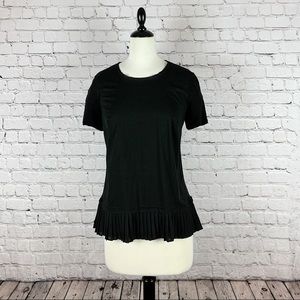 SIMPLY VERA VERA WANG Mixed Media Pleated Hem Top